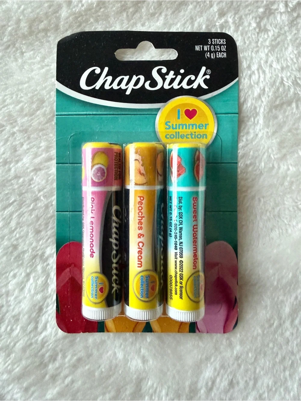 ChapStick - I Love Summer Collection Fruit Flavored Lip Balm 4g each, 3-pack.